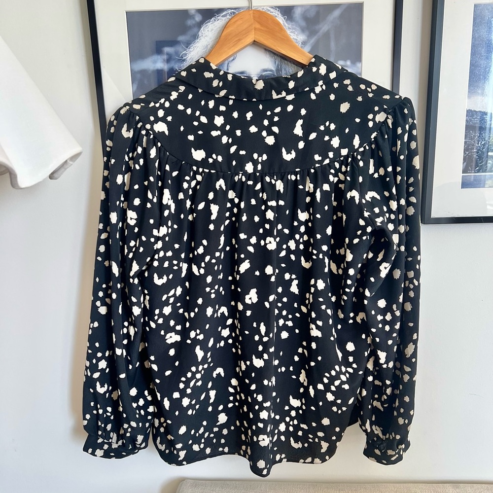 Topshop Monochrome Speckled Blouse - Picture 4 of 6